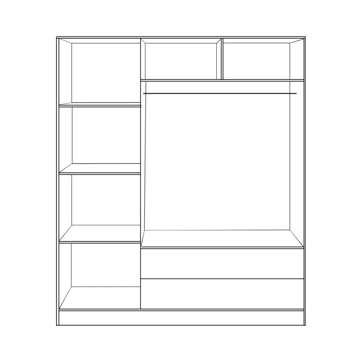 ΝΤΟΥΛΑΠΑ 3ΦΥΛΛΗ CARLY HM384.04 ΜΕ ΔΥΟ ΣΥΡΤΑΡΙΑ SONAMA-ΓΚΡΙ 150X55Χ180Υεκ. - Image 2