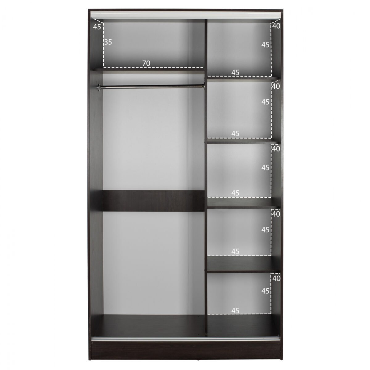 ΝΤΟΥΛΑΠΑ ΣΥΡΟΜΕΝΗ ADLER ΣΥΡΟΜΕΝΗ ΜΕΛΑΜΙΝΗΣ 120x60x220Υεκ. ΔΙΦΥΛΛΗ WENGE ΜΕ ΚΑΘΡΕΠΤΗ HM2460.02 - Image 4