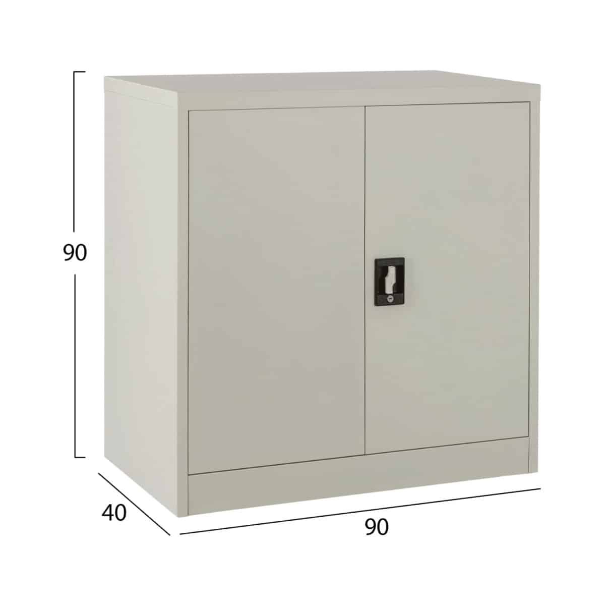 ΝΤΟΥΛΑΠΑ ΜΕΤΑΛΛΙΚΗ HM5960.11 ΜΕ 2 ΑΠΟΘΗΚΕΥΤΙΚΟΥΣ ΧΩΡΟΥΣ ΓΚΡΙ 90Χ40Χ90Υεκ. - Image 2