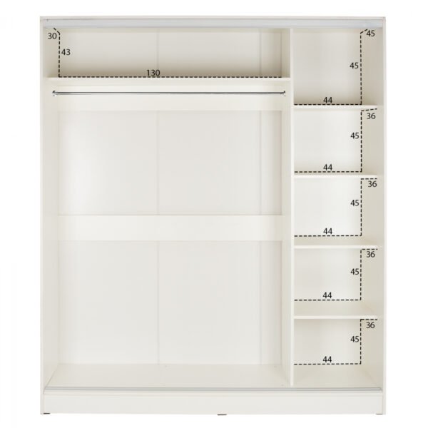 ΝΤΟΥΛΑΠΑ ΣΥΡΟΜΕΝΗ ADLER ΜΕΛΑΜΙΝΗΣ 120x60x220Yεκ. ΔΙΦΥΛΛΗ ΛΕΥΚΗ ΜΕ ΚΑΘΡΕΠΤΗ HM2460.03 - Image 4