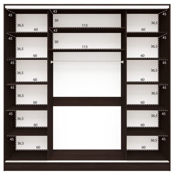 ΝΤΟΥΛΑΠΑ ΣΥΡΟΜΕΝΗ ADLER ΜΕΛΑΜΙΝΗΣ ΒΕΓΓΕ ΜΕ ΚΑΘΡΕΦΤΗ 3ΦΥΛΛΗ 240x60X240Yεκ.HM2462.02 - Image 4