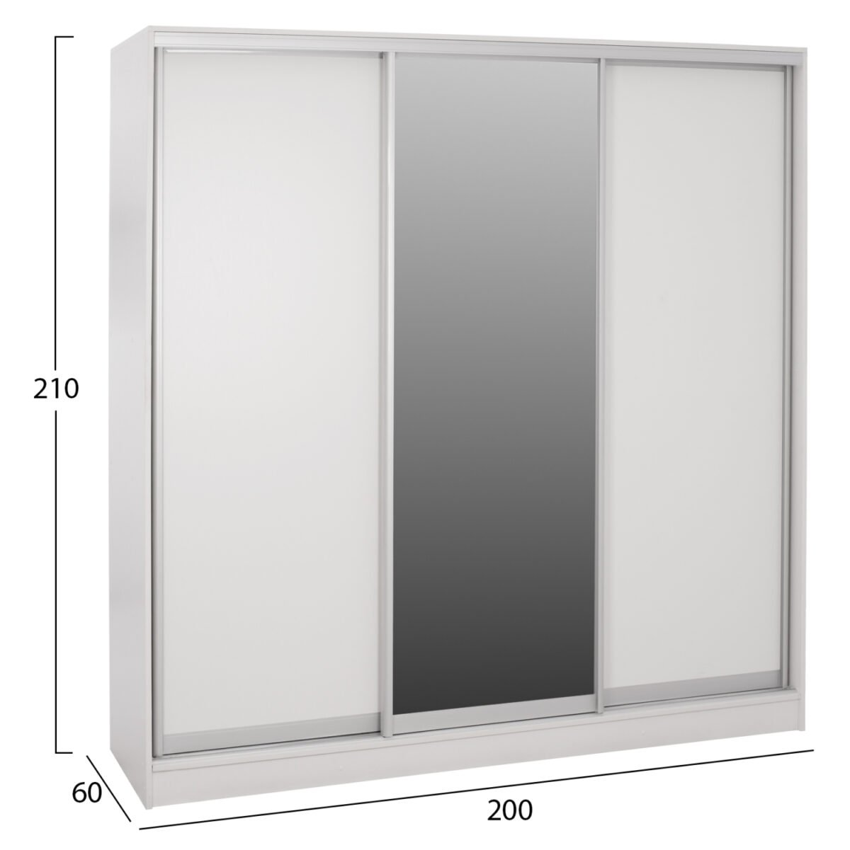 ΝΤΟΥΛΑΠΑ ΣΥΡΟΜΕΝΗ ADLER ΜΕΛΑΜΙΝΗΣ ΛΕΥΚΗ ΜΕ ΚΑΘΡΕΠΤΗ HM2435.03  200X60X210Υεκ - Image 2