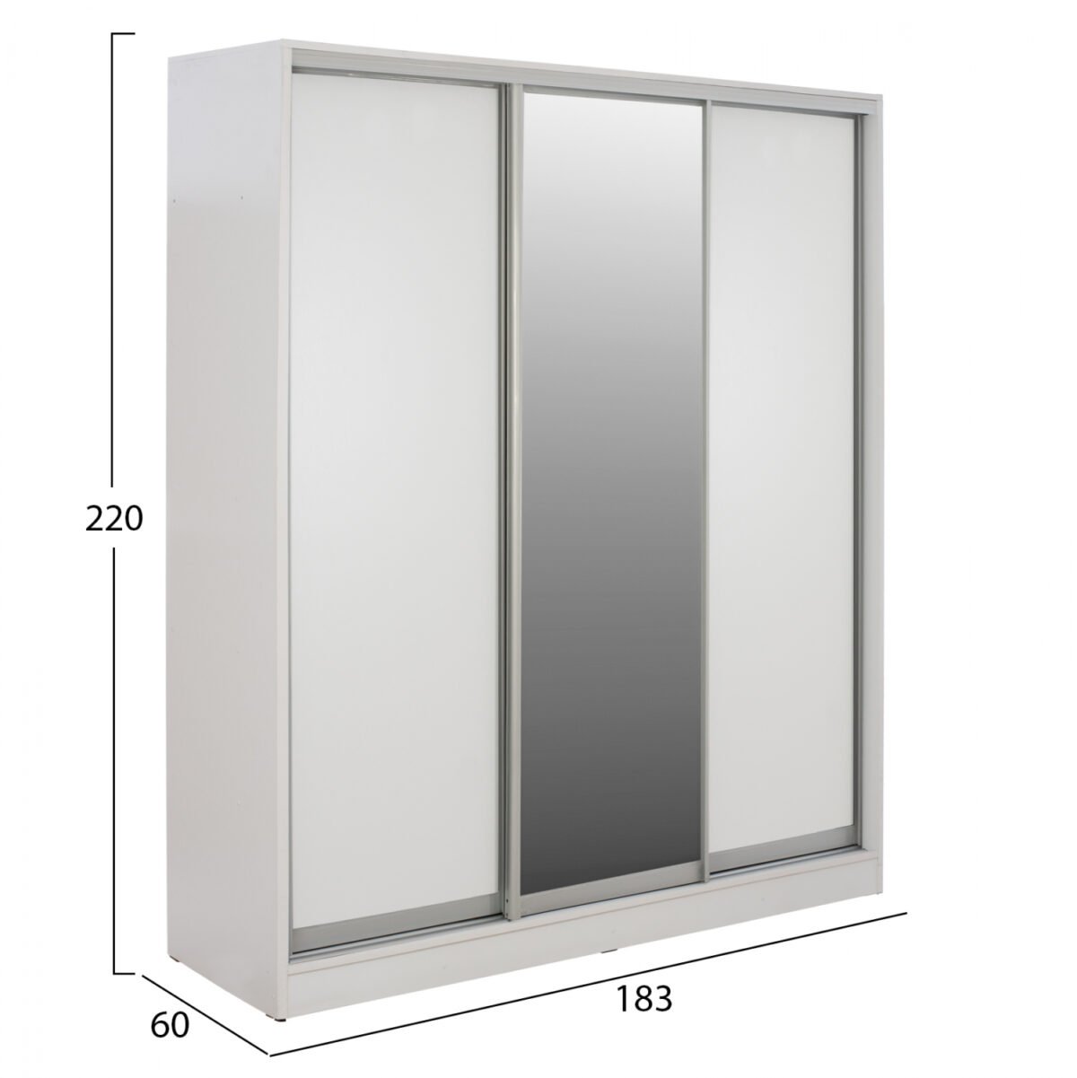 ΝΤΟΥΛΑΠΑ ΣΥΡΟΜΕΝΗ ADLER ΜΕΛΑΜΙΝΗΣ ΛΕΥΚΗ ΜΕ ΚΑΘΡΕΦΤΗ 3ΦΥΛΛΗ HM2461.03  183x60x220 εκ. - Image 2