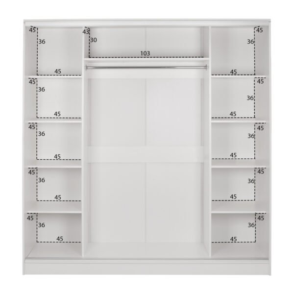 ΝΤΟΥΛΑΠΑ ΣΥΡΟΜΕΝΗ ADLER ΜΕΛΑΜΙΝΗΣ ΛΕΥΚΗ ΜΕ ΚΑΘΡΕΠΤΗ HM2435.03 200X60X210Υεκ - Image 4