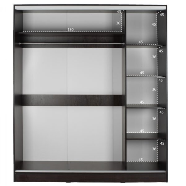 ΝΤΟΥΛΑΠΑ ΣΥΡΟΜΕΝΗ ADLER ΜΕΛΑΜΙΝΗΣ WENGE ΜΕ ΚΑΘΡΕΠΤΗ HM2437.02  180X60X210Υεκ. - Image 3