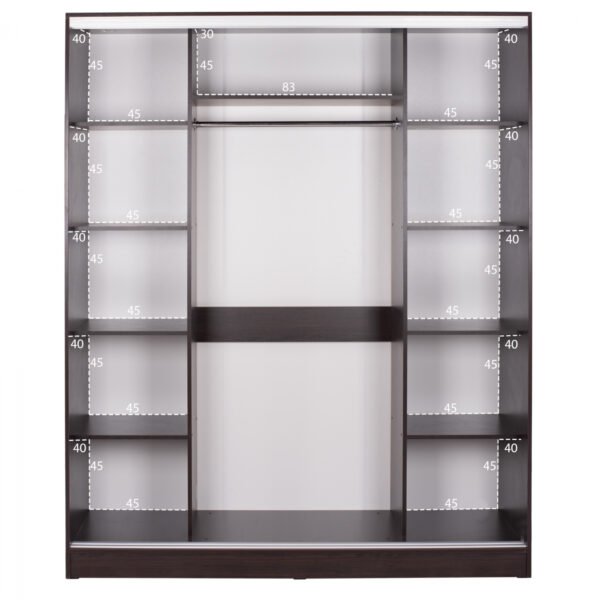 ΝΤΟΥΛΑΠΑ ΣΥΡΟΜΕΝΗ ADLER ΜΕΛΑΜΙΝΗΣ WENGE ΜΕ ΚΑΘΡΕΦΤΗ 3ΦΥΛΛΗ HM2461.02 183x60x220 εκ. - Image 4