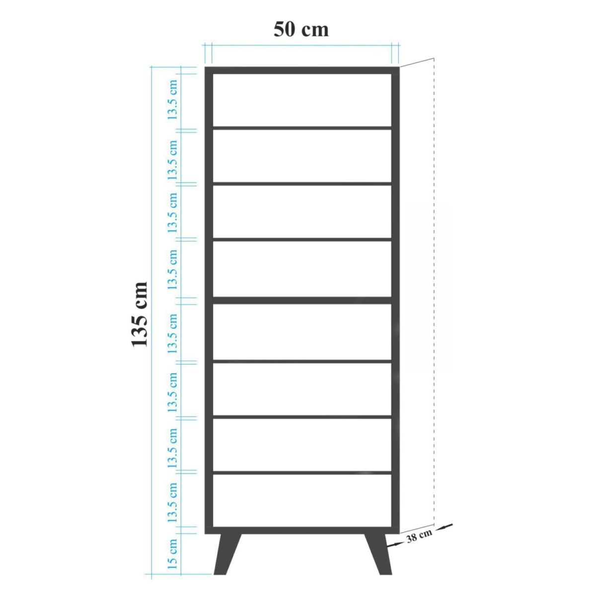 ΝΤΟΥΛΑΠΙ ΠΑΠΟΥΤΣΟΘΗΚΗ ΜΕΛΑΜΙΝΗΣ ΗΜ8954.01 SONAMA 50Χ38Χ135 εκ. - Image 2