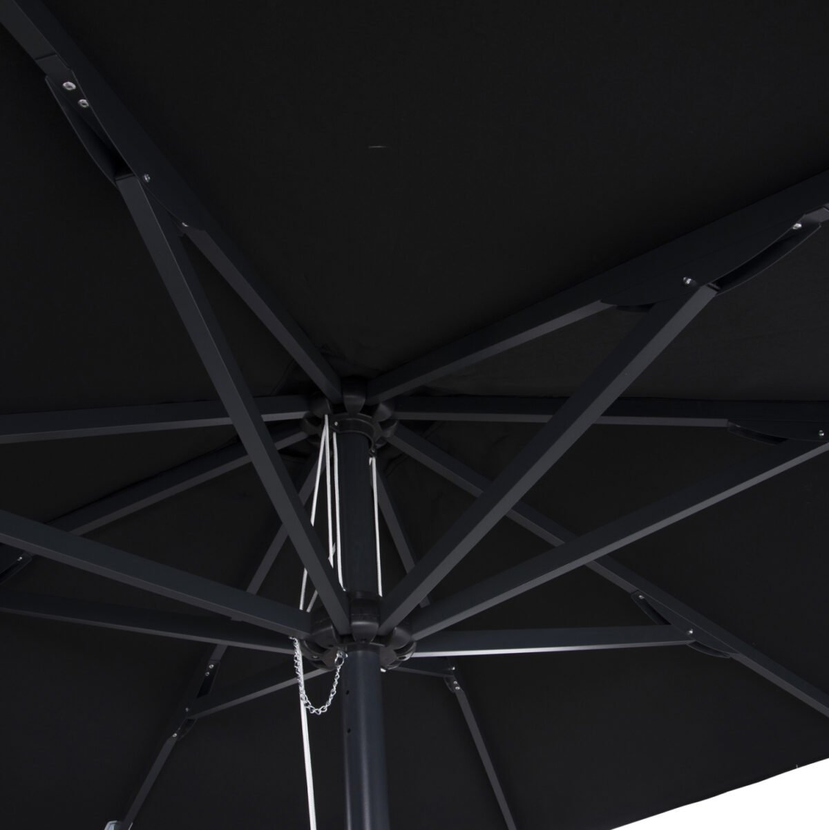 ΟΜΠΡΕΛΑ ΕΠΑΓΓΕΛΜΑΤΙΚΗ ALU 2.20x2.20 ΜΑΥΡΟ ΠΑΝΙ ΑΚΡΥΛΙΚΟ 8ΑΚΤΙΝΕΣ HM6013.03 - Image 3