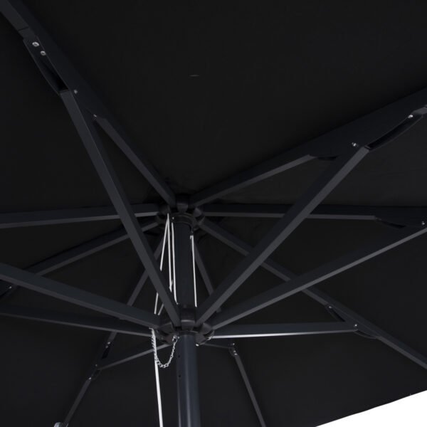 ΟΜΠΡΕΛΑ ΕΠΑΓΓΕΛΜΑΤΙΚΗ ALU 2.20x2.20 ΜΑΥΡΟ ΠΑΝΙ ΑΚΡΥΛΙΚΟ 8ΑΚΤΙΝΕΣ HM6013.03 - Image 3