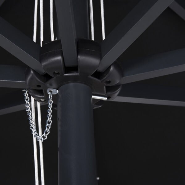 ΟΜΠΡΕΛΑ ΕΠΑΓΓΕΛΜΑΤΙΚΗ ALU 2.20x2.20 ΜΑΥΡΟ ΠΑΝΙ ΑΚΡΥΛΙΚΟ 8ΑΚΤΙΝΕΣ HM6013.03 - Image 5