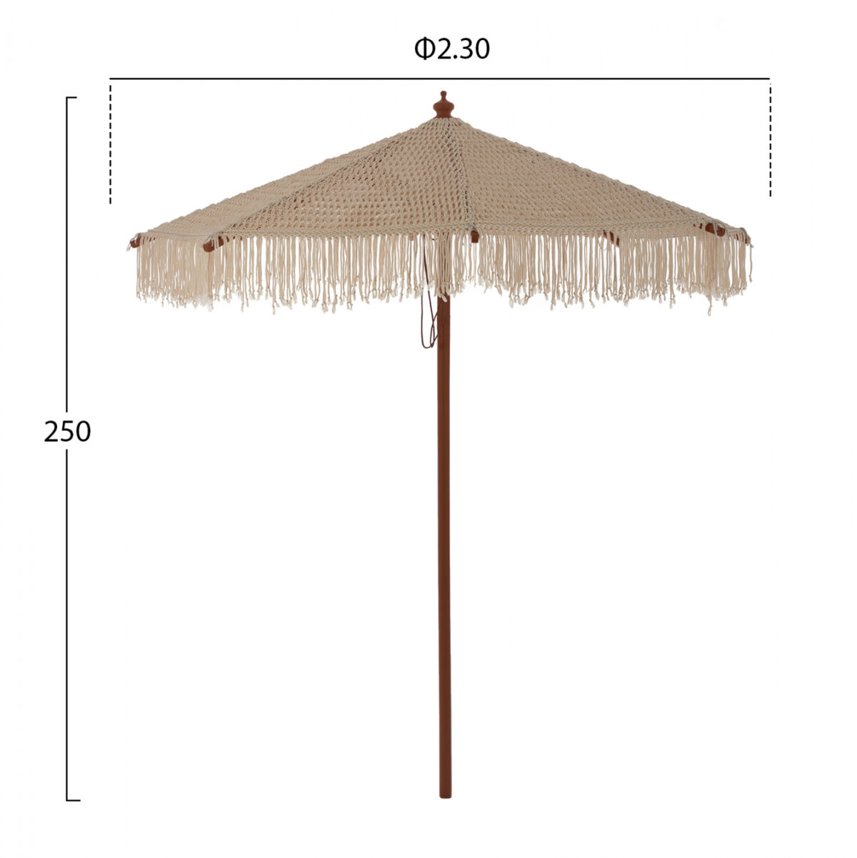 ΟΜΠΡΕΛΑ ΕΠΑΓΓΕΛΜΑΤΙΚΗ XENA ΜΑΚΡΑΜΕ ΧΕΙΡΟΠΟΙΗΤΗ ΜΠΕΖ ΞΥΛΙΝΟΣ ΣΚΕΛΕΤΟ Φ2.3X2.50Υm HM5779.01 - Image 2