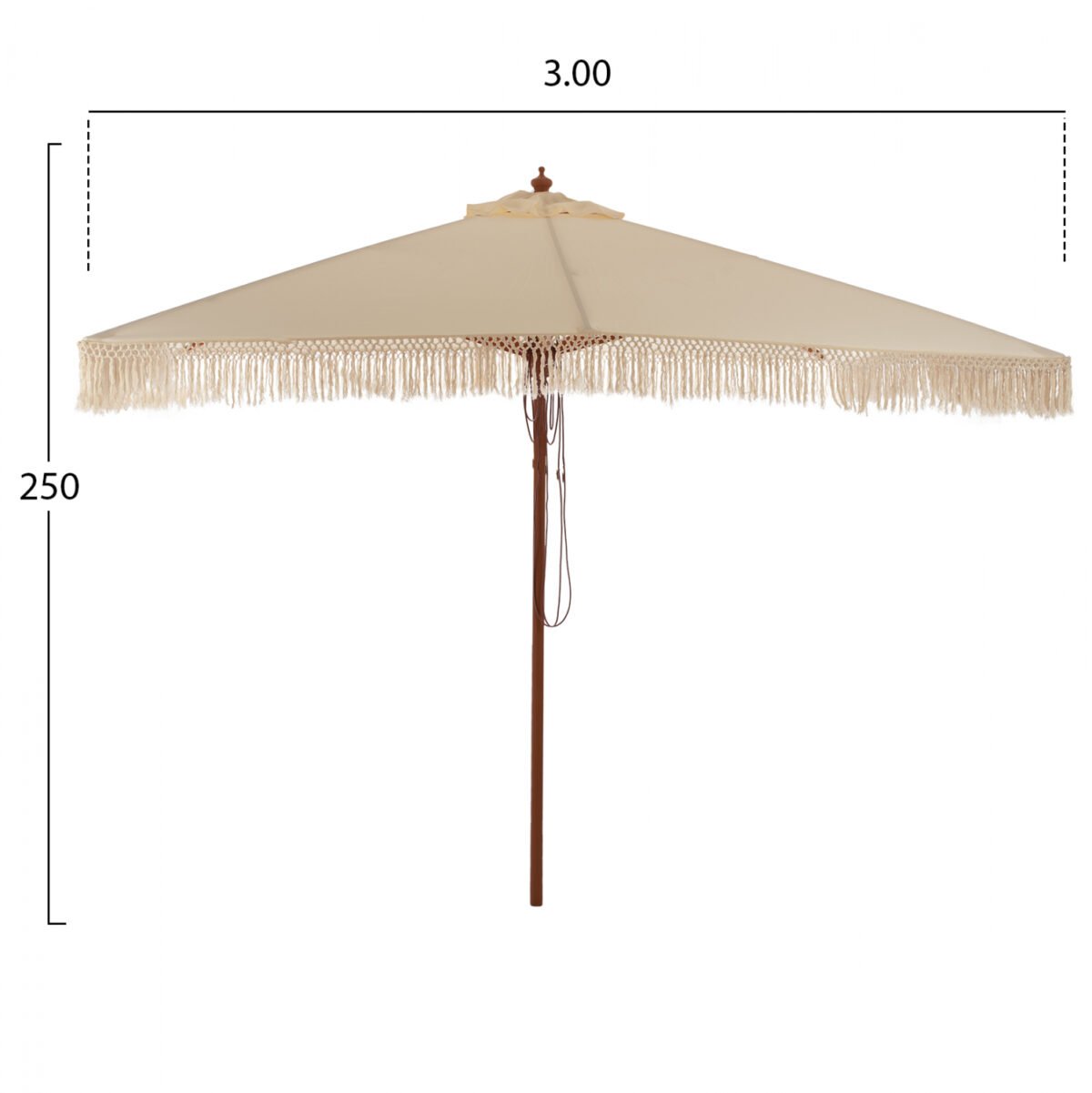 ΟΜΠΡΕΛΑ ΕΠΑΓΓΕΛΜΑΤΙΚΗ WAGNER ΜΑΚΡΑΜΕ ΚΡΟΣΙ ΜΠΕΖ ΜΕ ΞΥΛΙΝΟ ΣΚΕΛΕΤΟ 3X3X2.50Υm HM5778.01 - Image 2