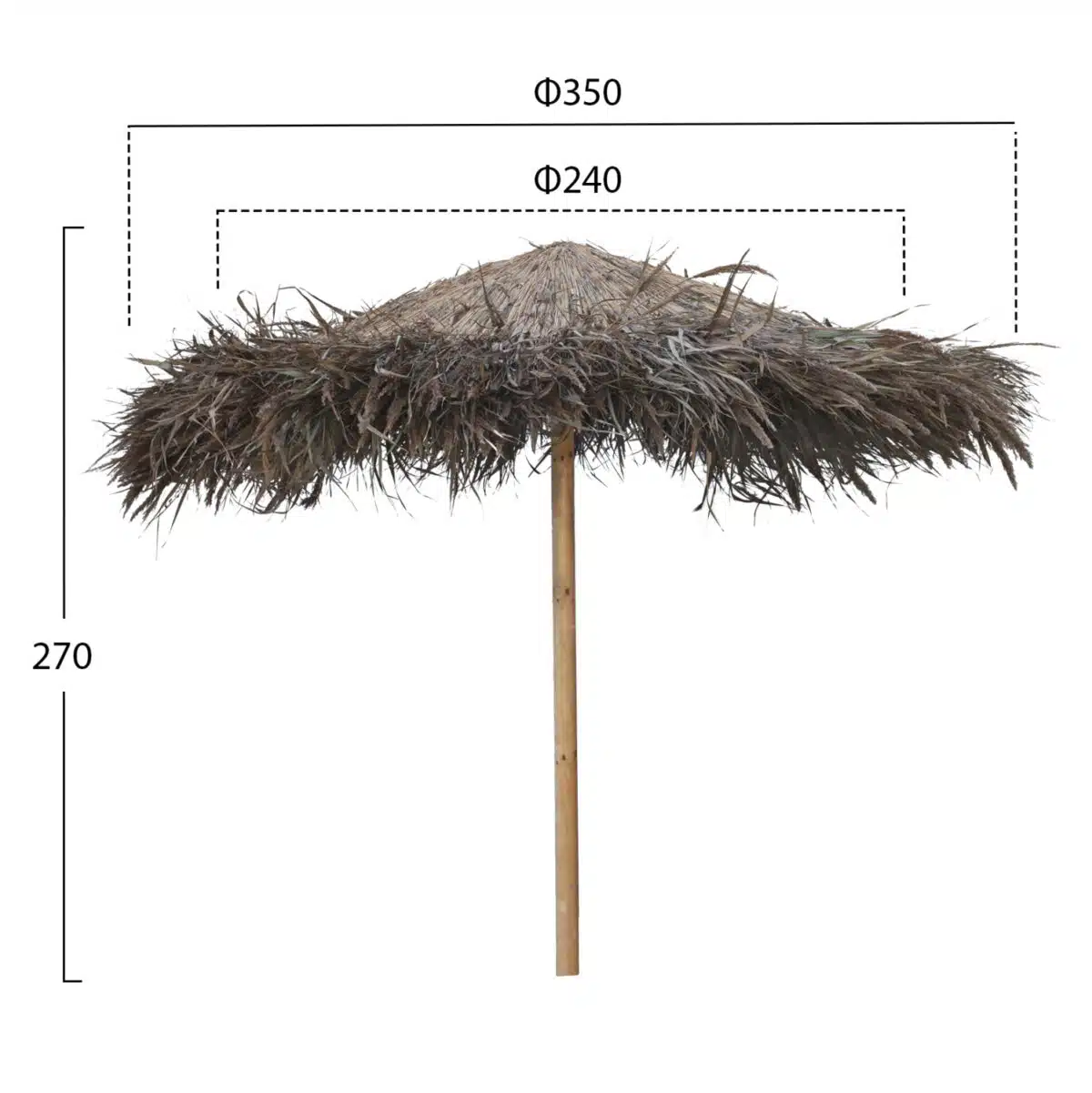 ΟΜΠΡΕΛΑ ΨΑΘΙΝΗ ΤΡΟΠΙΚΗ ΜΕ ΑΝΤΗΡΙΔΕΣ Φ240x270Υ εκ.HM5897 - Image 2