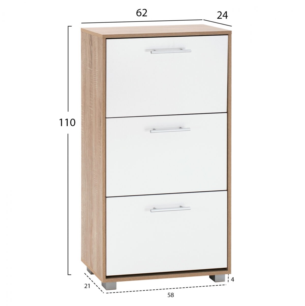 ΠΑΠΟΥΤΣΟΘΗΚΗ ΜΕΛΑΜΙΝΗΣ DAVINA 3ΘΕΣΕΩΝ HM2221.06 SONAMA-ΛΕΥΚΗ 62Χ24Χ110Υ εκ. - Image 2