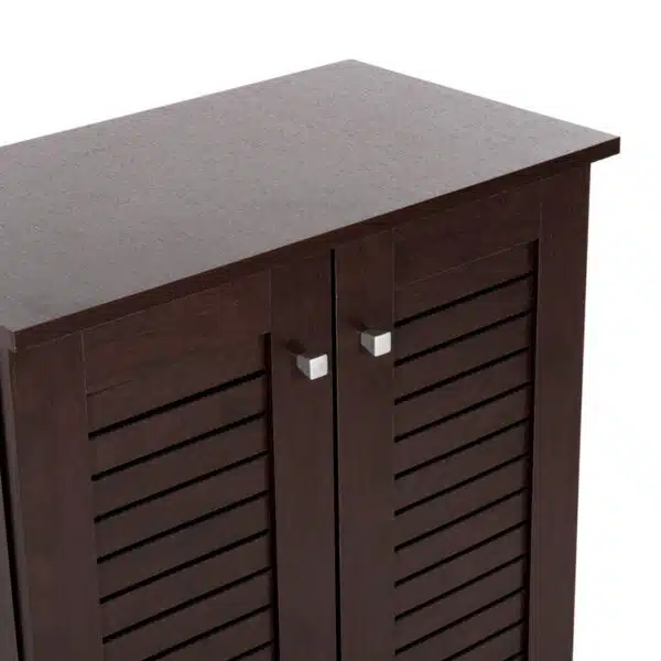 ΠΑΠΟΥΤΣΟΘΗΚΗ-ΝΤΟΥΛΑΠΑ PROLLY HM9608.01 ΜΕΛΑΜΙΝΗ WENGE-2ΠΟΡΤΕΣ-4ΡΑΦΙΑ 60x34x88Υεκ. - Image 8