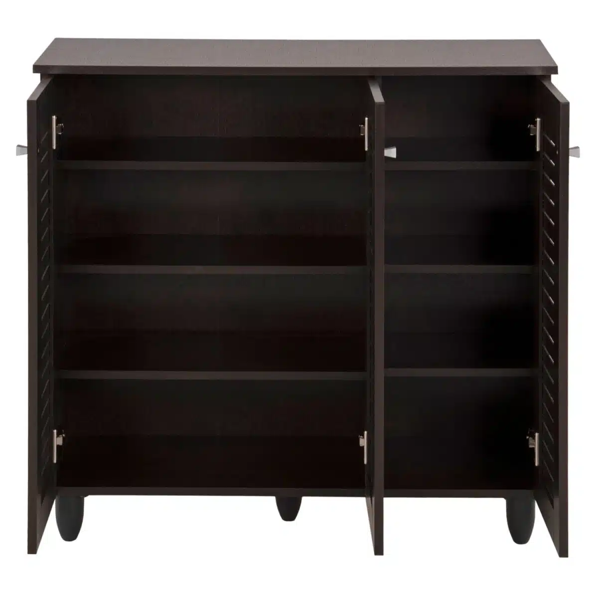ΠΑΠΟΥΤΣΟΘΗΚΗ-ΝΤΟΥΛΑΠΑ PROLLY HM9609.01 ΜΕΛΑΜΙΝΗ WENGE-3ΠΟΡΤΕΣ-4ΡΑΦΙΑ 87x32x88Υεκ. - Image 4
