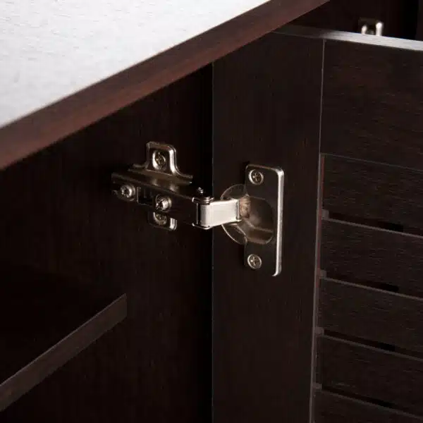 ΠΑΠΟΥΤΣΟΘΗΚΗ-ΝΤΟΥΛΑΠΑ PROLLY HM9609.01 ΜΕΛΑΜΙΝΗ WENGE-3ΠΟΡΤΕΣ-4ΡΑΦΙΑ 87x32x88Υεκ. - Image 6