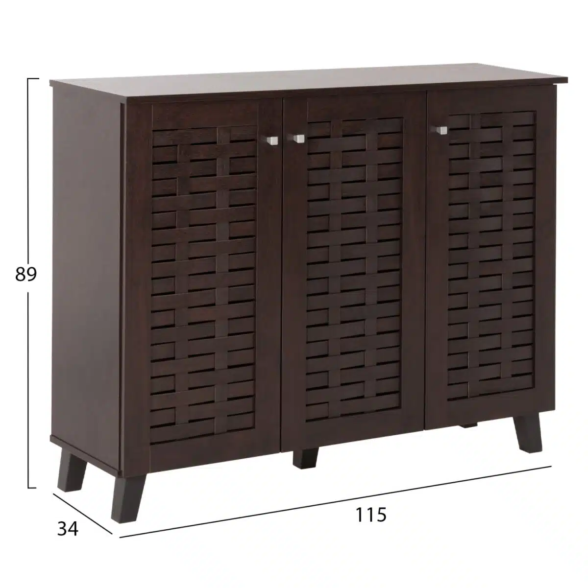 ΠΑΠΟΥΤΣΟΘΗΚΗ-ΝΤΟΥΛΑΠΙ PRODY HM9610.01 ΜΕΛΑΜΙΝΗ WENGE 3 ΠΟΡΤΕΣ 115x34x89Υεκ. - Image 2