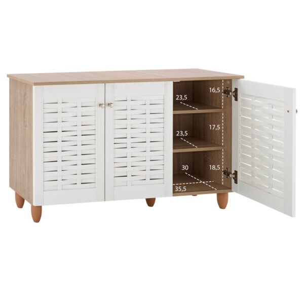 ΠΑΠΟΥΤΣΟΘΗΚΗ-ΝΤΟΥΛΑΠΙ ΜΕΛΑΜΙΝΗΣ ΜΕ 3ΠΟΡΤΕΣ HM2211.06 SONAMA-ΛΕΥΚΗ 114,5x34x68 εκ. - Image 4