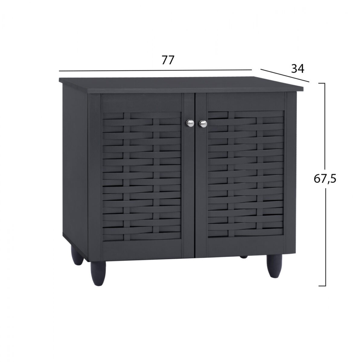 ΠΑΠΟΥΤΣΟΘΗΚΗ-ΝΤΟΥΛΑΠΙ ΞΥΛΙΝΗ CASSIOPE HM2208.10 ΓΚΡΙ 77Χ34Χ67.5εκ. - Image 2