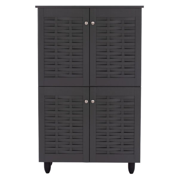 ΠΑΠΟΥΤΣΟΘΗΚΗ-ΝΤΟΥΛΑΠΙ ΞΥΛΙΝΗ KABIRA 4 ΠΟΡΤΕΣ HM2210.10 ΓΚΡΙ 77x34x123Υεκ. - Image 3