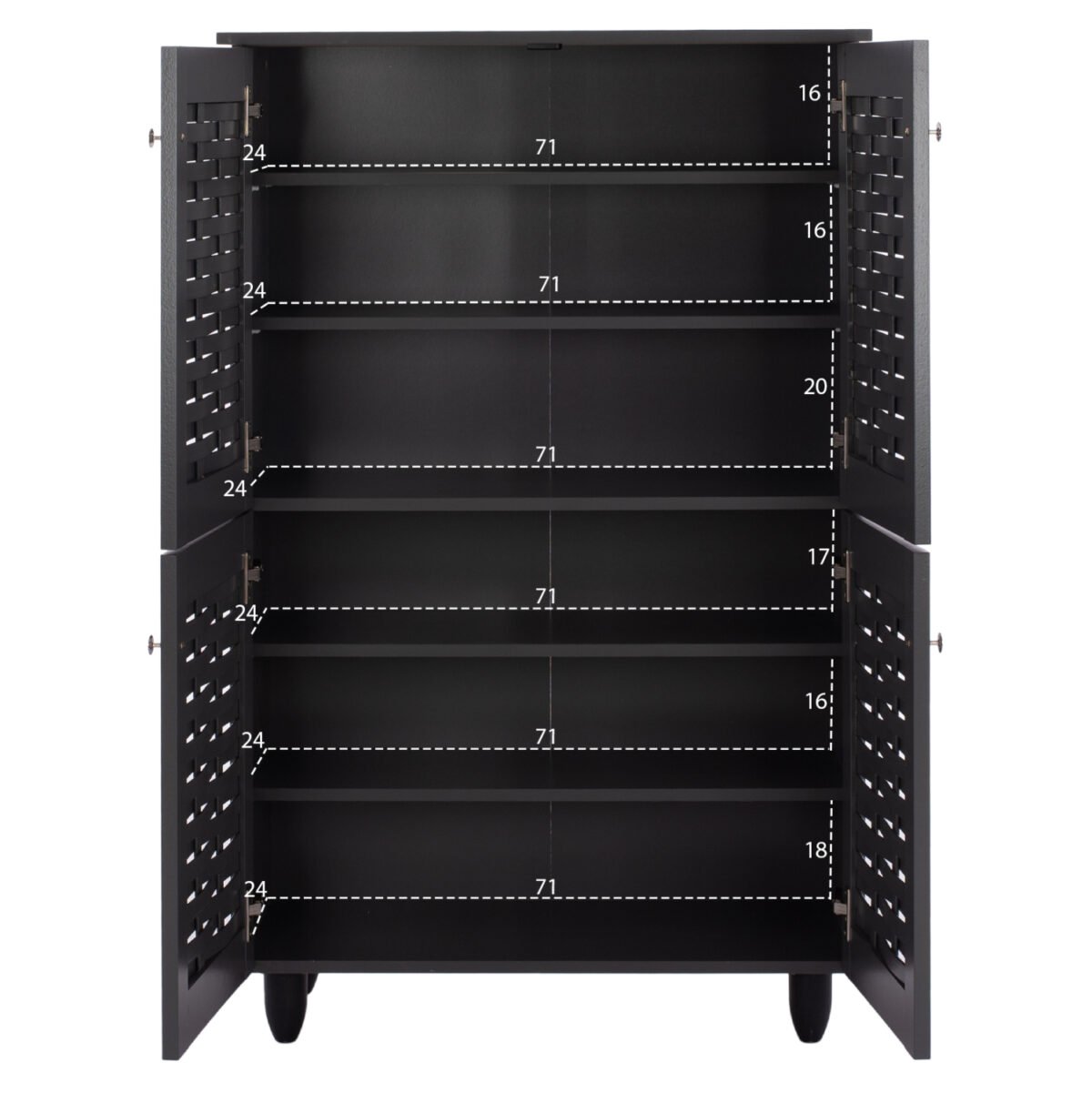 ΠΑΠΟΥΤΣΟΘΗΚΗ-ΝΤΟΥΛΑΠΙ ΞΥΛΙΝΗ KABIRA 4 ΠΟΡΤΕΣ HM2210.10 ΓΚΡΙ 77x34x123Υεκ. - Image 4