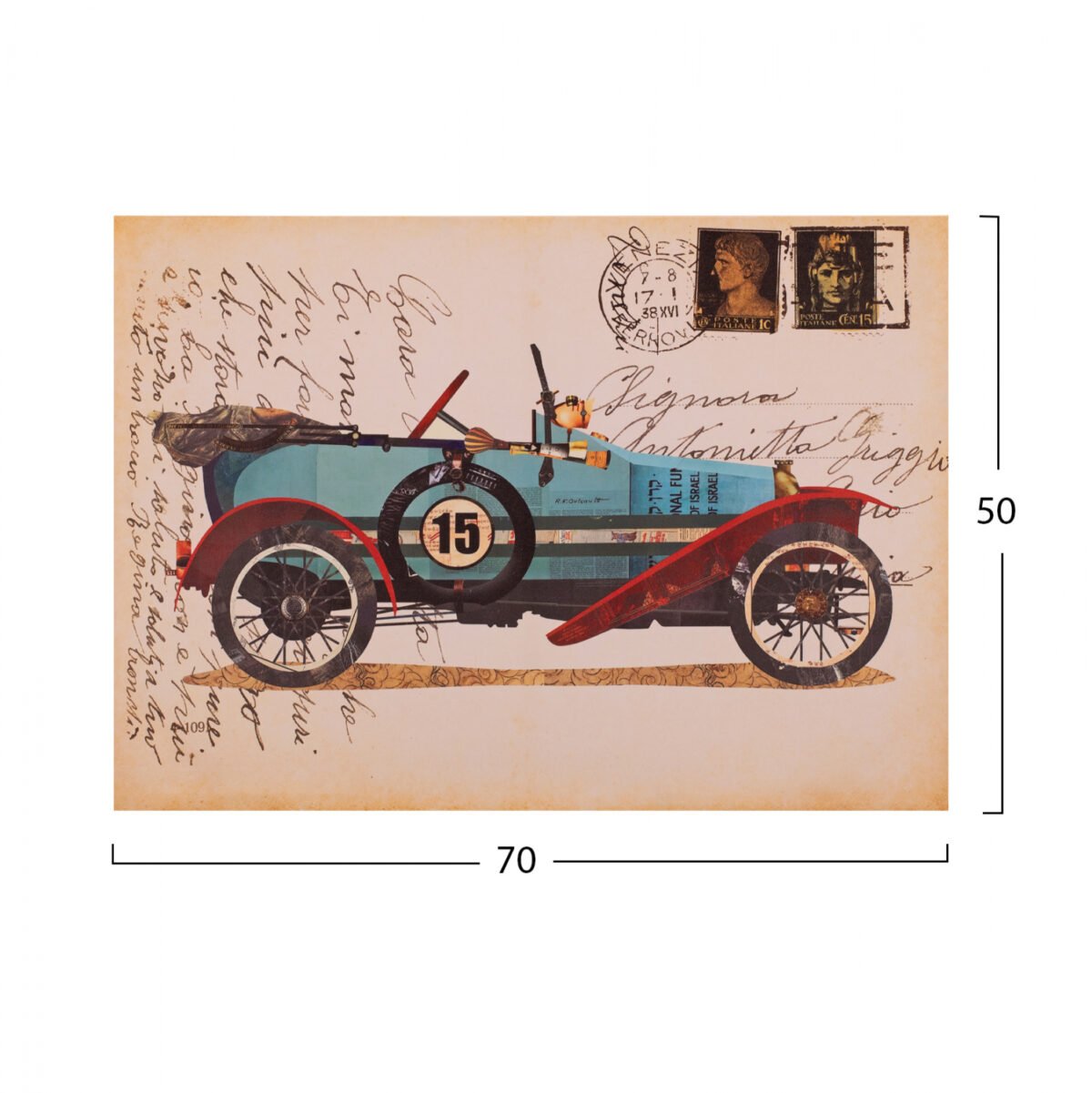 ΠΙΝΑΚΑΣ ΚΑΜΒΑΣ OLD CAR HM7153.10 70X50X2.5 εκ. - Image 2