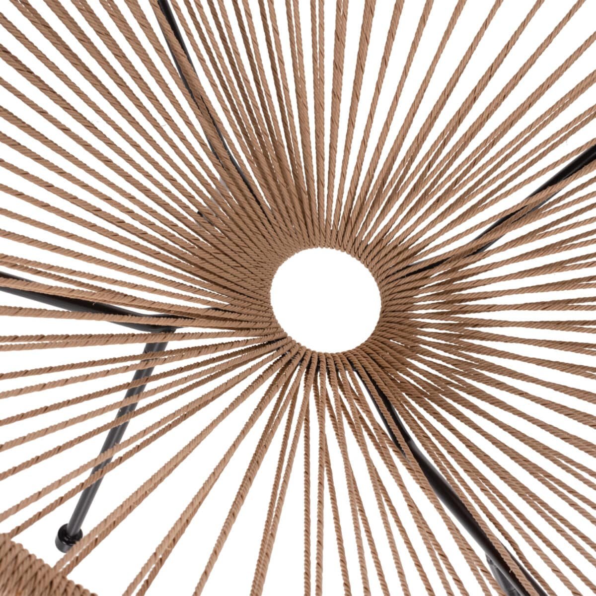 ΠΟΛΥΘΡΟΝΑ ACAPULCO Τ. ΦΩΛΙΑ ΜΕΤΑΛΛΟ ΜΑΥΡΟ ΜΕ TWISTED WICKER HM5871.01 70x73x79 εκ. - Image 8