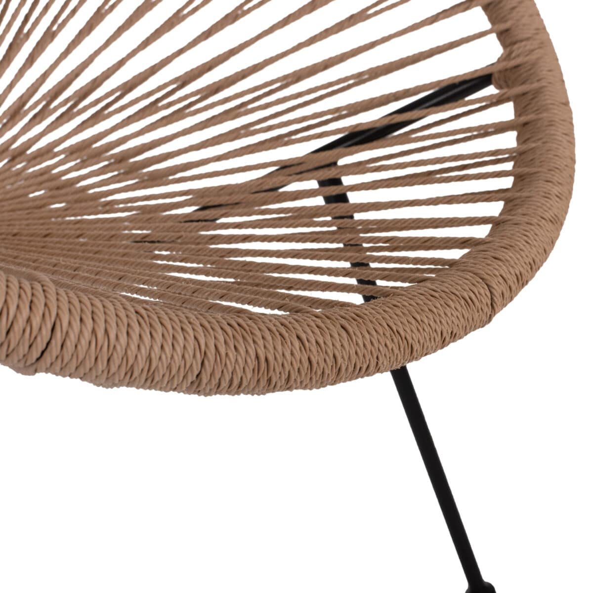 ΠΟΛΥΘΡΟΝΑ ACAPULCO Τ. ΦΩΛΙΑ ΜΕΤΑΛΛΟ ΜΑΥΡΟ ΜΕ TWISTED WICKER HM5871.01 70x73x79 εκ. - Image 10