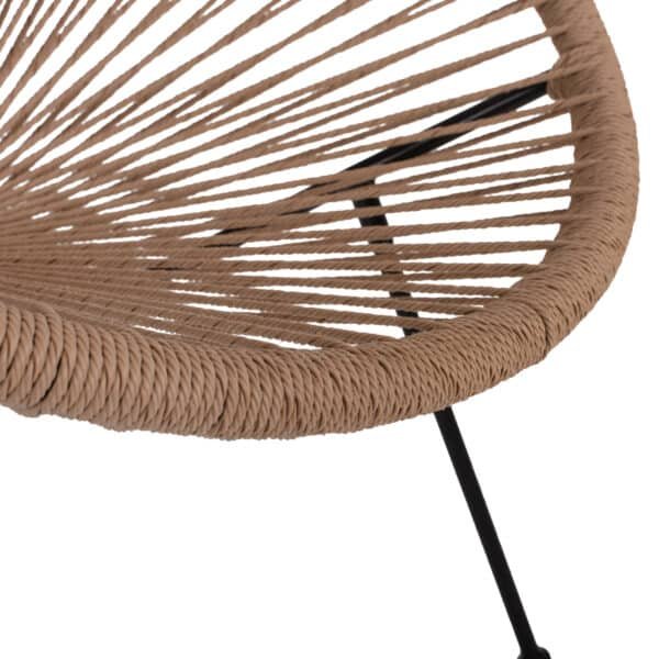 ΠΟΛΥΘΡΟΝΑ ACAPULCO Τ. ΦΩΛΙΑ ΜΕΤΑΛΛΟ ΜΑΥΡΟ ΜΕ TWISTED WICKER HM5871.01 70x73x79 εκ. - Image 10