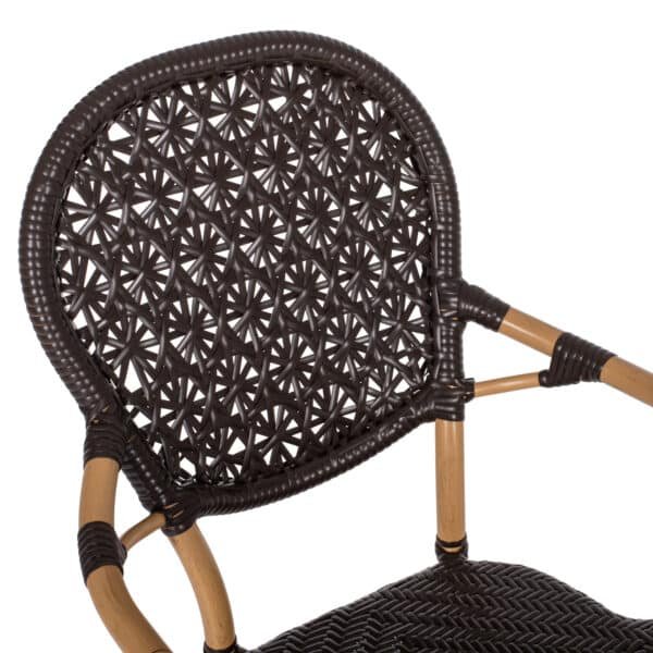 ΠΟΛΥΘΡΟΝΑ ΑΛΟΥΜΙΝΙΟΥ BAMBOO LOOK ΚΑΦΕ ΚΑΙ ΚΑΦΕ PE RATTAN HM5926.01 56x62x95Yεκ. - Image 8