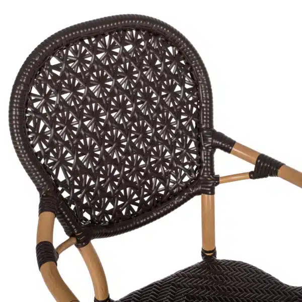 ΠΟΛΥΘΡΟΝΑ ΑΛΟΥΜΙΝΙΟΥ BAMBOO LOOK ΚΑΦΕ ΚΑΙ ΚΑΦΕ PE RATTAN HM5926.01 56x62x95Yεκ. - Image 8