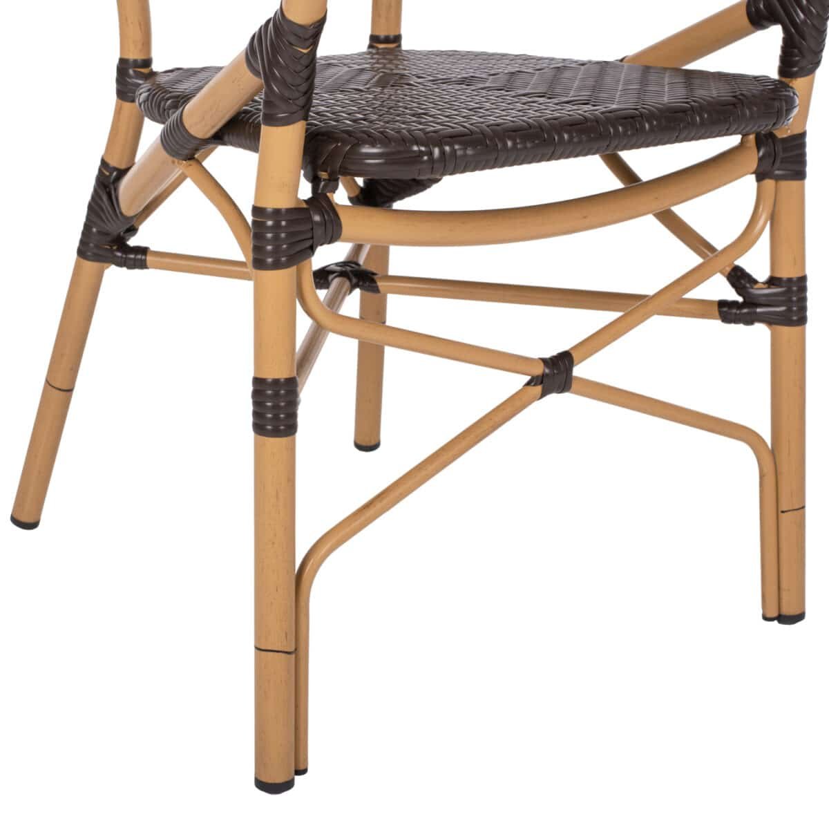 ΠΟΛΥΘΡΟΝΑ ΑΛΟΥΜΙΝΙΟΥ BAMBOO LOOK ΚΑΦΕ ΚΑΙ ΚΑΦΕ PE RATTAN HM5926.01 56x62x95Yεκ. - Image 9