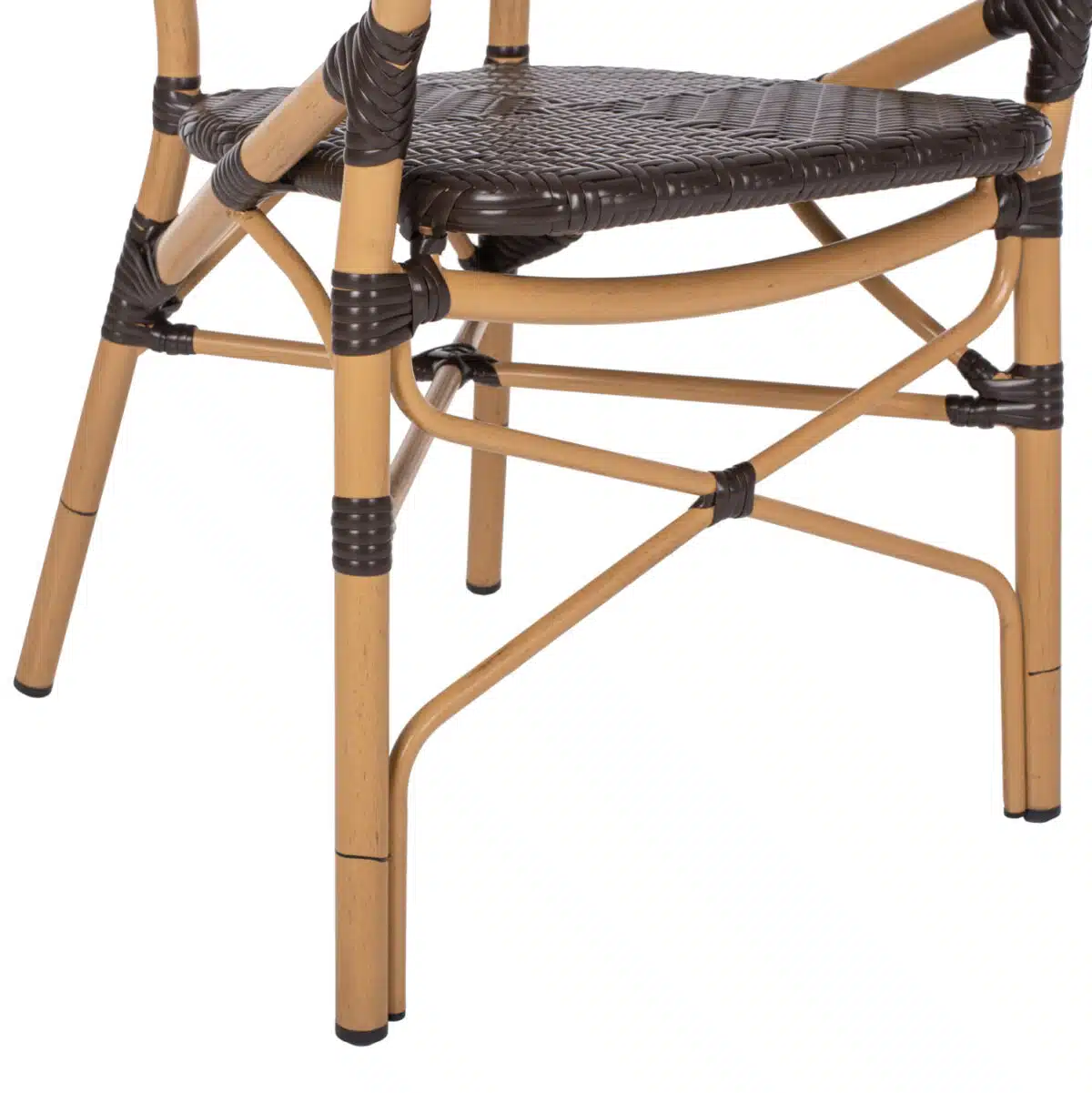 ΠΟΛΥΘΡΟΝΑ ΑΛΟΥΜΙΝΙΟΥ BAMBOO LOOK ΚΑΦΕ ΚΑΙ ΚΑΦΕ PE RATTAN HM5926.01 56x62x95Yεκ. - Image 9