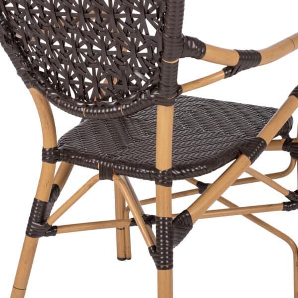 ΠΟΛΥΘΡΟΝΑ ΑΛΟΥΜΙΝΙΟΥ BAMBOO LOOK ΚΑΦΕ ΚΑΙ ΚΑΦΕ PE RATTAN HM5926.01 56x62x95Yεκ. - Image 10