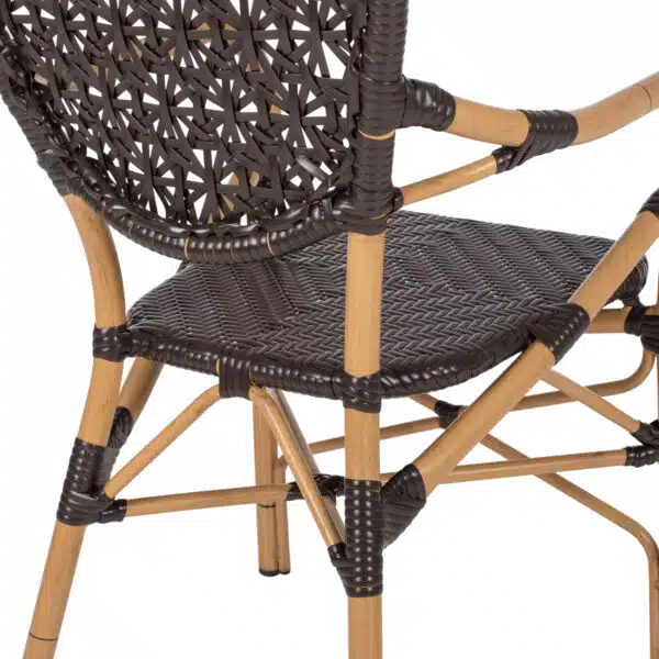 ΠΟΛΥΘΡΟΝΑ ΑΛΟΥΜΙΝΙΟΥ BAMBOO LOOK ΚΑΦΕ ΚΑΙ ΚΑΦΕ PE RATTAN HM5926.01 56x62x95Yεκ. - Image 10