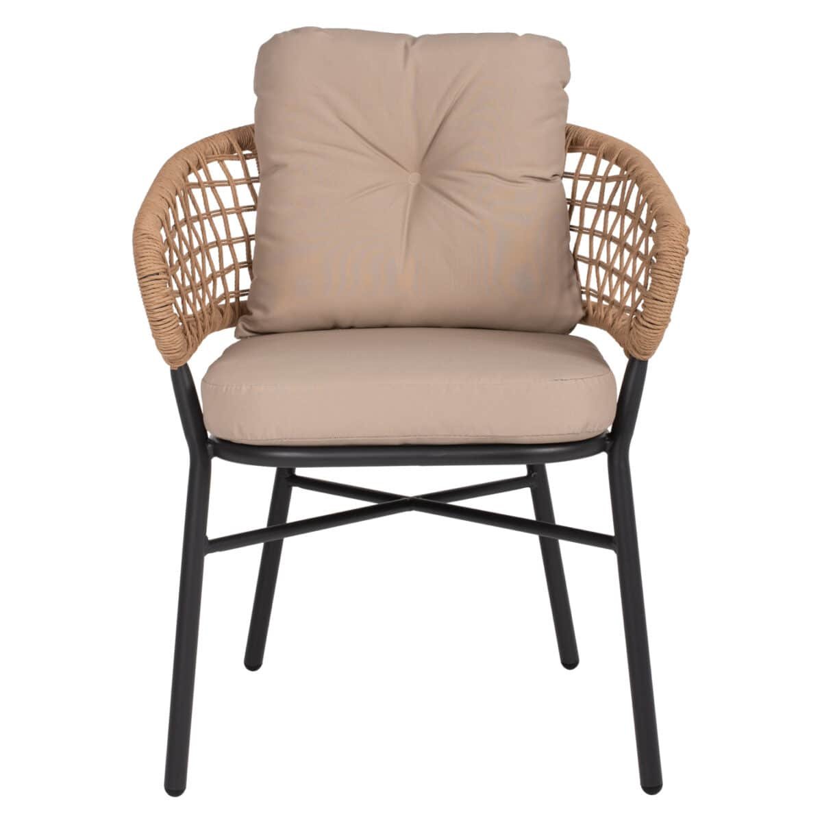 ΠΟΛΥΘΡΟΝΑ ΑΛΟΥΜΙΝΙΟΥ DARK GREY ΕΠΑΓΓΕΛΜ. RATTAN ΜΑΞΙΛΑΡΙ ΜΠΕΖ HM5863.01 60x56x84 εκ. - Image 3