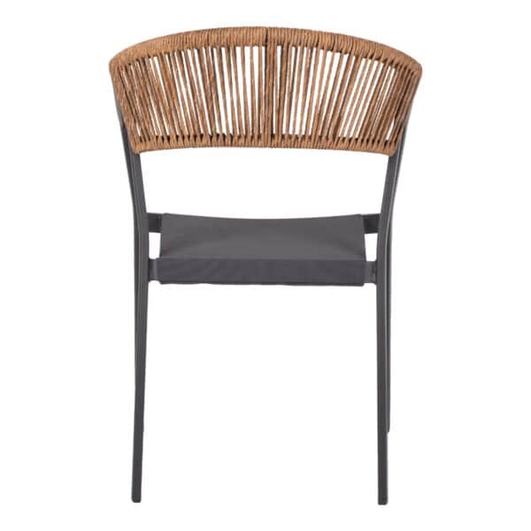 ΠΟΛΥΘΡΟΝΑ ΑΛΟΥΜΙΝΙΟΥ HM5891.01 ΑΝΘΡΑΚΙ ΣΚΕΛΕΤΟΣ&TEXTLINE-ΜΠΕΖ RATTAN 56,5x58x79Υ εκ. - Image 6