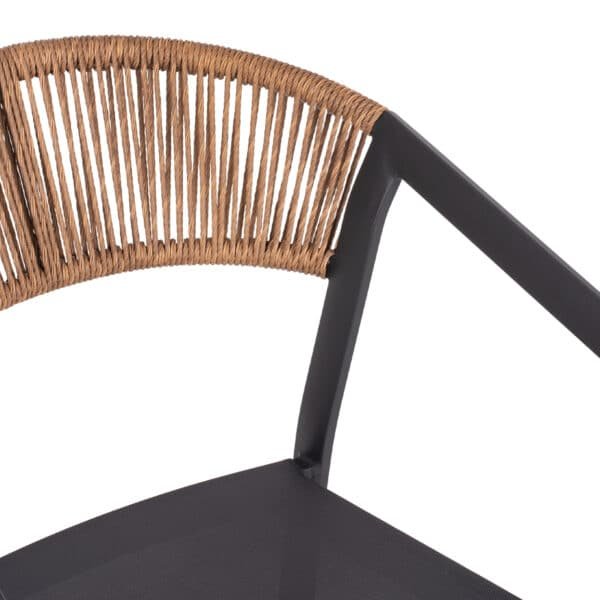 ΠΟΛΥΘΡΟΝΑ ΑΛΟΥΜΙΝΙΟΥ HM5891.01 ΑΝΘΡΑΚΙ ΣΚΕΛΕΤΟΣ&TEXTLINE-ΜΠΕΖ RATTAN 56,5x58x79Υ εκ. - Image 7