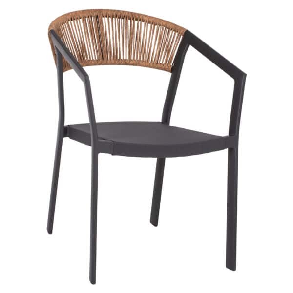 ΠΟΛΥΘΡΟΝΑ ΑΛΟΥΜΙΝΙΟΥ HM5891.01 ΑΝΘΡΑΚΙ ΣΚΕΛΕΤΟΣ&TEXTLINE-ΜΠΕΖ RATTAN 56