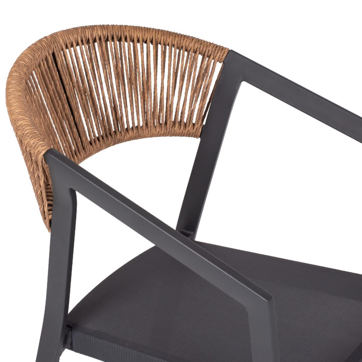 ΠΟΛΥΘΡΟΝΑ ΑΛΟΥΜΙΝΙΟΥ HM5891.01 ΑΝΘΡΑΚΙ ΣΚΕΛΕΤΟΣ&TEXTLINE-ΜΠΕΖ RATTAN 56,5x58x79Υ εκ. - Image 8