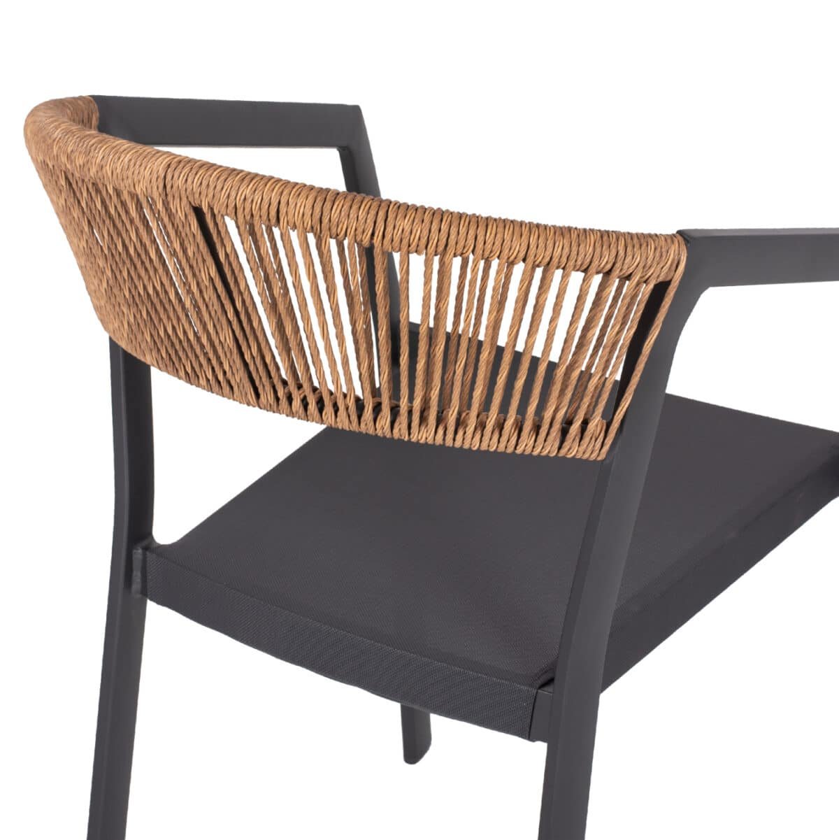 ΠΟΛΥΘΡΟΝΑ ΑΛΟΥΜΙΝΙΟΥ HM5891.01 ΑΝΘΡΑΚΙ ΣΚΕΛΕΤΟΣ&TEXTLINE-ΜΠΕΖ RATTAN 56,5x58x79Υ εκ. - Image 9