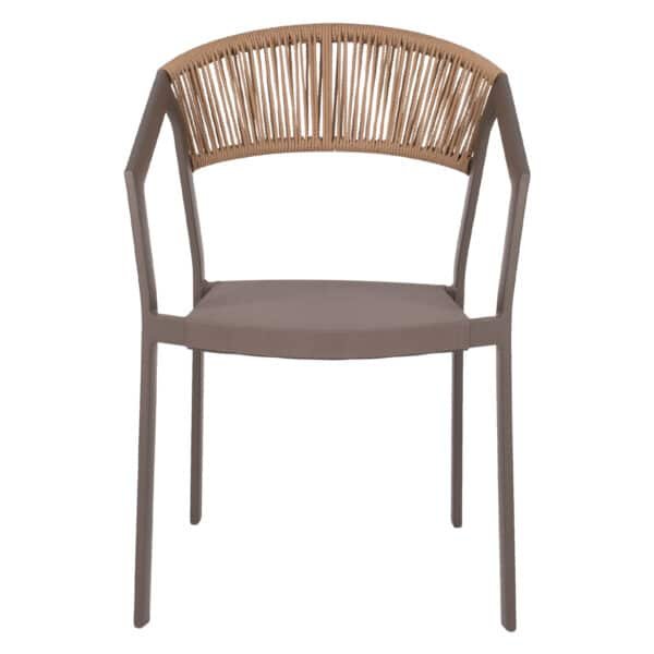 ΠΟΛΥΘΡΟΝΑ ΑΛΟΥΜΙΝΙΟΥ MIRI HM5891.03 ΣΑΜΠΑΝΙΖΕ ΣΚΕΛΕΤΟΣ&TEXTLINE- RATTAN 56x58x80.5Υ εκ. - Image 3