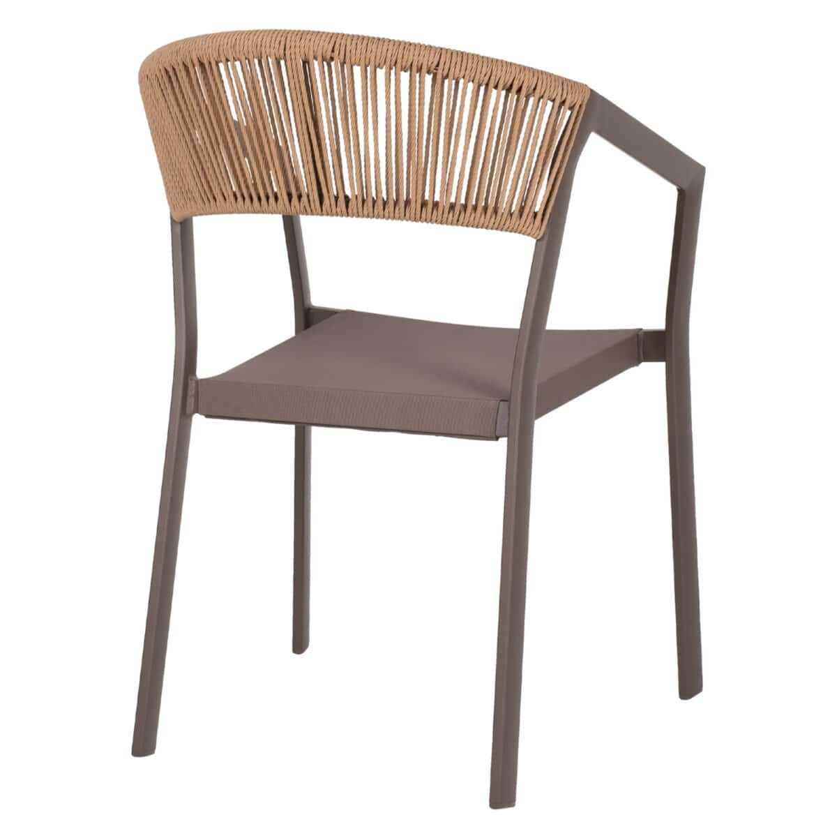 ΠΟΛΥΘΡΟΝΑ ΑΛΟΥΜΙΝΙΟΥ MIRI HM5891.03 ΣΑΜΠΑΝΙΖΕ ΣΚΕΛΕΤΟΣ&TEXTLINE- RATTAN 56x58x80.5Υ εκ. - Image 5