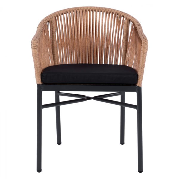 ΠΟΛΥΘΡΟΝΑ ΑΛΟΥΜΙΝΙΟΥ RAFAEL HM5698.01 ΑΝΘΡΑΚΙ ΜΕ ΜΠΕΖ WICKER 57x58x77Υ εκ. - Image 3