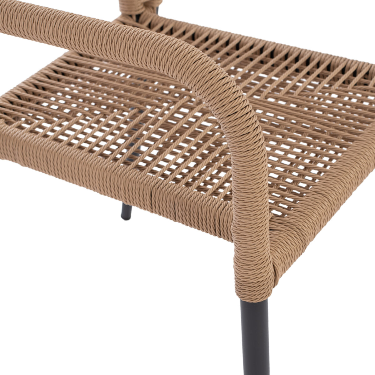 ΠΟΛΥΘΡΟΝΑ ΑΛΟΥΜΙΝΙΟΥ NOJO HM5771.02 ΓΚΡΙ ΜΕ P.E.TWIST RATTAN ΜΠΕΖ 55x63x82Y εκ. - Image 9