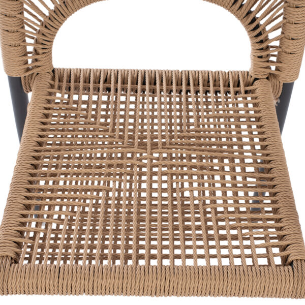 ΠΟΛΥΘΡΟΝΑ ΑΛΟΥΜΙΝΙΟΥ NOJO HM5771.02 ΓΚΡΙ ΜΕ P.E.TWIST RATTAN ΜΠΕΖ 55x63x82Y εκ. - Image 10