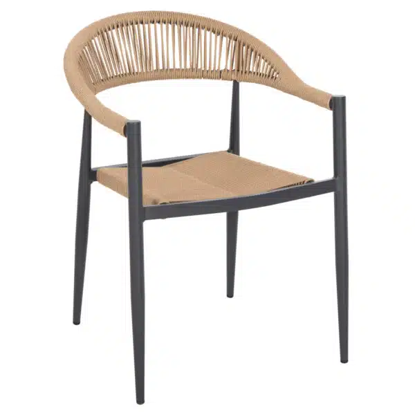 ΠΟΛΥΘΡΟΝΑ ΑΛΟΥΜΙΝΙΟΥ GRET HM5854.02 ΑΝΘΡΑΚΙ PΕ RATTAN ΜΠΕΖ 56x55