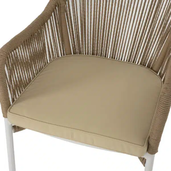 ΠΟΛΥΘΡΟΝΑ ΑΛΟΥΜΙΝΙΟΥ HM5855.01 ΛΕΥΚΟ ΜΕ ΣΧΟΙΝΙ WICKER PE ΜΠΕΖ 56x66x82 εκ. - Image 8