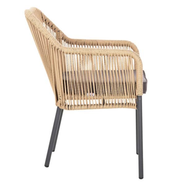 ΠΟΛΥΘΡΟΝΑ ΑΛΟΥΜΙΝΙΟΥ HM5855.02 ΑΝΘΡΑΚΙ ΜΕ ΣΧΟΙΝΙ WICKER PE 56x66x82 εκ. - Image 4